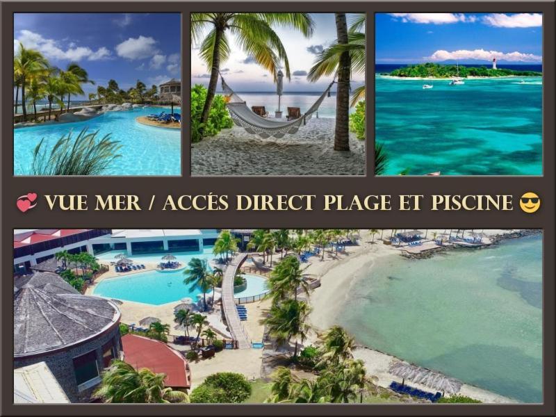 Tres Bel Appartement Avec Vue Mer, Acces Direct A La Plage Et Piscine Surveillee Saint-Francois  Kültér fotó